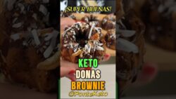 Donas brownie SIN azúcar con truco😱 en 10 minutos,sin horno! en airfryer, Rico Postre keto y fácil 😋
