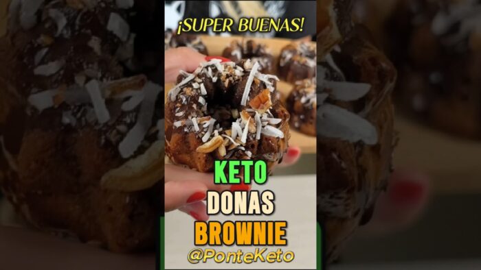 Donas brownie SIN azúcar con truco😱 en 10 minutos,sin horno! en airfryer, Rico Postre keto y fácil 😋