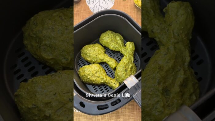 Healthy High Protein Hara Bhara Chicken Tangdi Recipe in Air Fryer😋#shorts #reels #trending #youtube