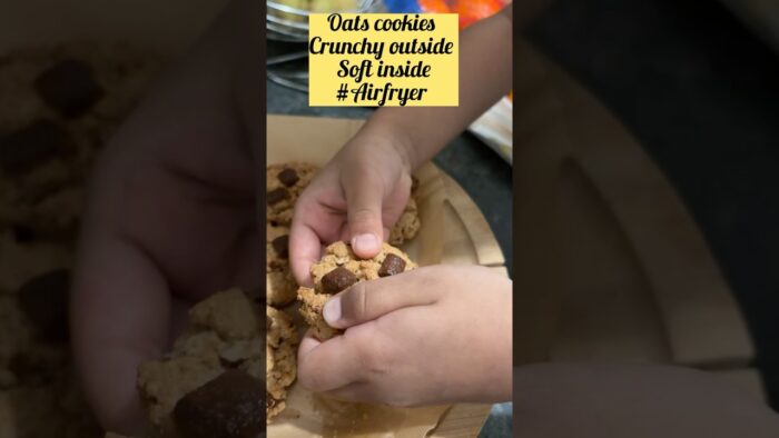 Quick and easy Oats cookies 🍪 at home 😋 #airfryer #snacks #kidfriendly #food #musttry