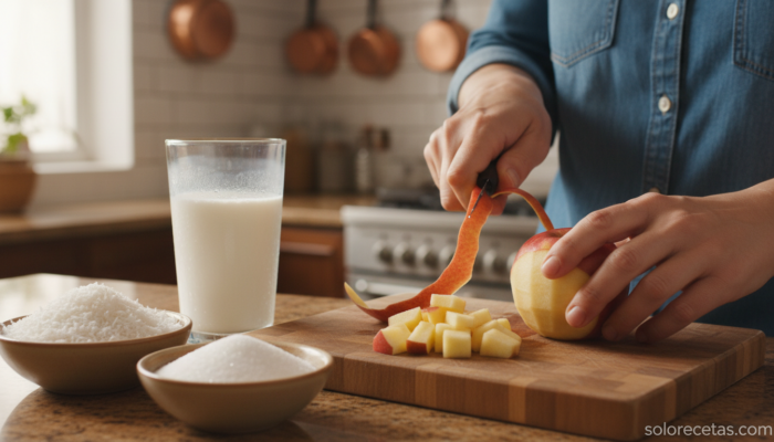 Batido de manzana cremoso: receta con coco y leche fria