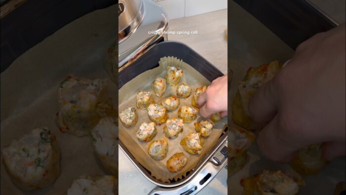 crispy shrimp spring roll 🍣 easy air fryer recipe #shorts #springroll #shrimp #streetfood