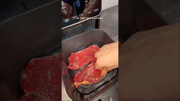easy steak & potatoes in the air fryer #shorts #airfryer #steak #potatoes #easyrecipe