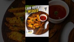 5 Min Crispy Potato Wedges 🔥| Better Than Fries / Air Fryer  Day 12 | Easy Snack #shorts  #easysnack