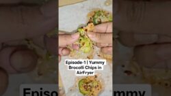 Air Fryer Broccoli Chips Episode – 1 | Viral Smashed Broccoli Recipe | No Oil 🥦🔥 #shorts