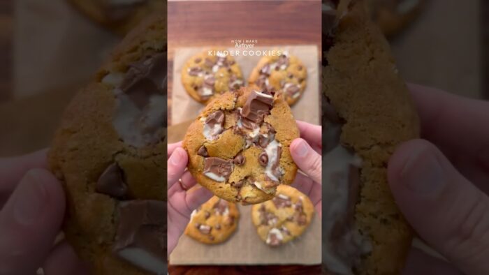 Airfyer kinder cookies🤤 #cookies #shorts #recipe #fyp #explorepage #viral #recipe #dessert #yummy