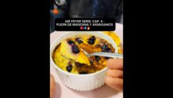 CAP 4: PUDÍN DE MANZANA Y ARÁNDANOS en Air Fryer (Sin harina) 🍎🫐✨