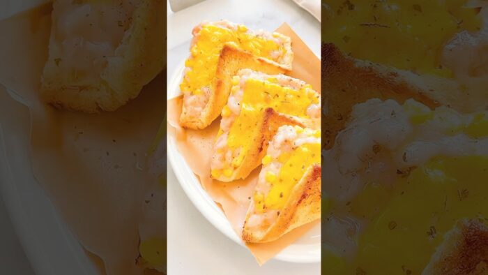 Cheesy Shrimp Toast | Crispy & Gooey Air Fryer Recipe  #QuickRecipes #CrispyToast #EasyMeals