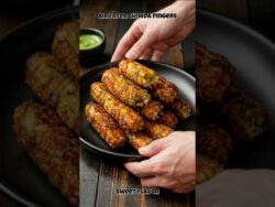 Crispy Air Fryer Chiwda Fingers 🤤 Easy Poha Snack Recipe | No Deep Frying 🔥 #asmr #shorts
