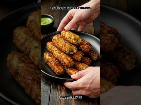 Crispy Air Fryer Chiwda Fingers 🤤 Easy Poha Snack Recipe | No Deep Frying 🔥 #asmr #shorts