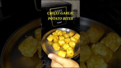 Crispy Potato Bites Recipe | Chilli Garlic Potato Bites in Air Fryer👌 #shorts #trending #viral #food