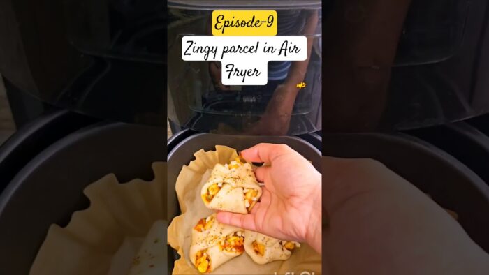 Domino’s Stlye Zingy Parcel Recipe in Air fryer | #viral #food #airfryer #shorts #foodie