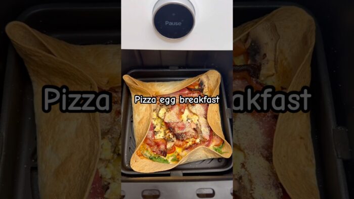 Egg tortilla pizza in the air fryer 🍕🍳✨