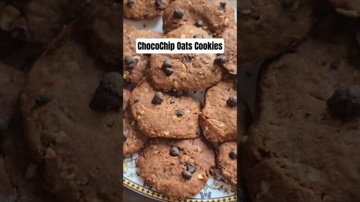 Healthy Choco Chip Cookies 🍪 No Sugar No Maida No Egg #shorts #trending