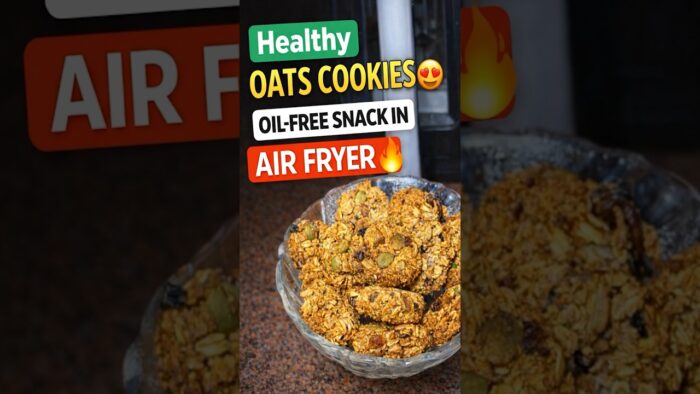 Healthy Oats Cookies 😍 | Oil-Free Air Fryer Snack 🔥 #shorts #youtubeshorts #trending