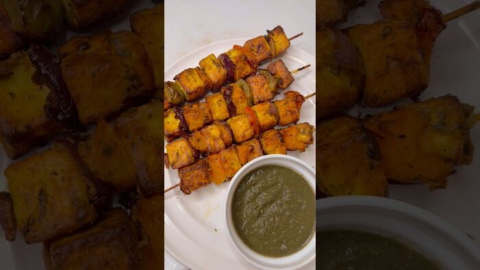 Healthy Paneer tikka air fryer 😋🤤 #viral #trending #easyrecipe #paneertikka #airfryer #protein