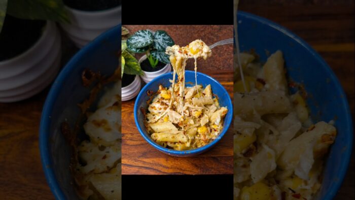No Onion No Garlic Cheese Pasta 😍 Easy Cheesy Pasta /Evening Snack | Air Fryer Recipe #shorts #food