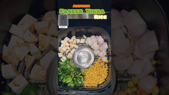 Paneer Tikka Rice Recipe In Airfryer #Tikka #paneertikka #pulao #shortsvideo #shorts #reels #recipe