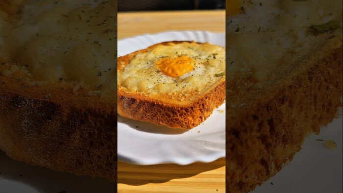 Tostada con huevo en 1 minuto (air fryer) #desayuno #breakfast