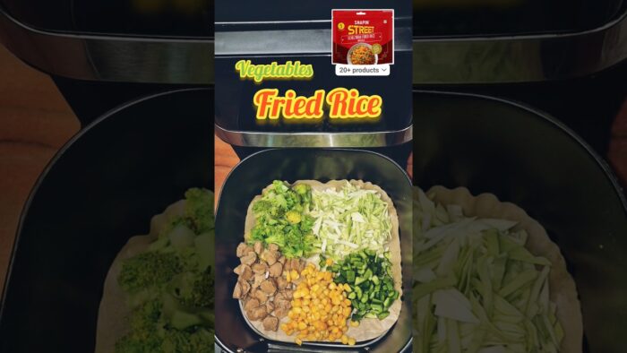 Vegetables Fried Rice in Airfryer #friedrice ##vegfriedrice #shortsvideo #shorts #recipe #reels