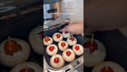 air fryer cheese mushrooms 🍄 recipe in comments #shorts #airfryer #mushroom