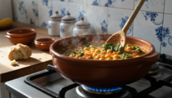 Potaje de garbanzos con espinacas: receta de cuchara