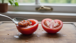 Tomates nevados gratinados con crema de parmesano