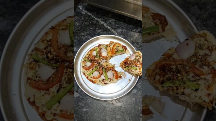 veg pizza in Airfryer… easy to cook… quick Recipe… #@RekhaRecipes_vantalu