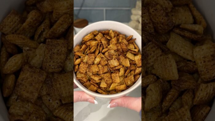 viral air fryer chex mix recipe 😋#recipe #shorts #airfryer #cooking #snacks #food #easyrecipe