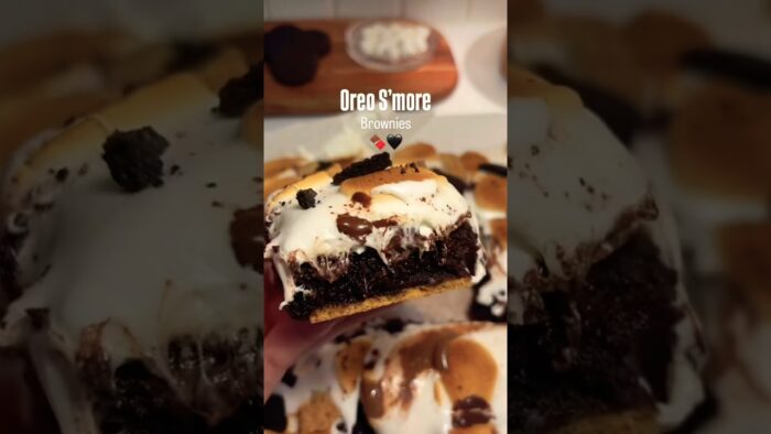 5 mins air fryer Oreo s’more brownies #shorts #trending #chocolate #recipe #food #viral #sweet #love