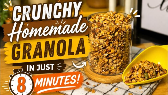 8 Minute Air Fryer Granola Recipe | Healthy Homemade Granola for Breakfast & snacking |PCOS-friendly