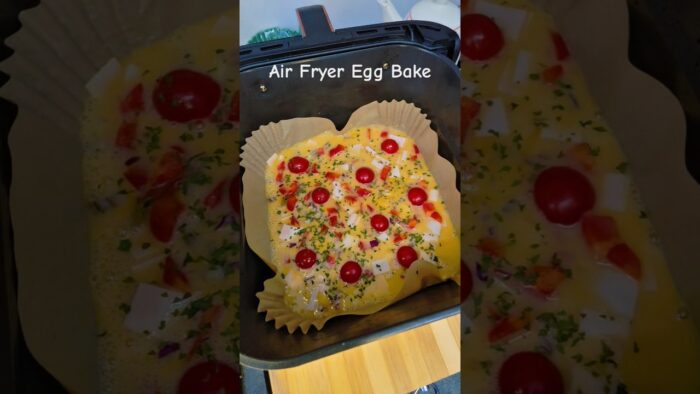 Air Fryer Egg Bake #easydinner #easyrecipes #breakfast #easyrecipe #recipe #food