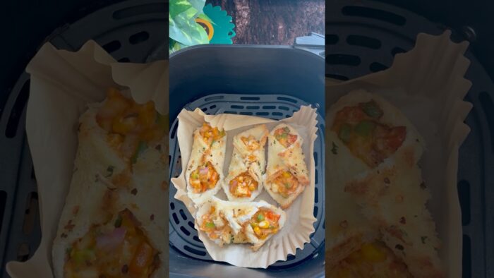 Airfryer puff pizza 🍕 #food #recipe #airfryer #pizza #shorts