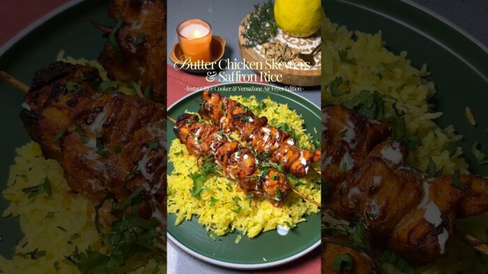 Butter Chicken Skewers & Saffron Rice 😍