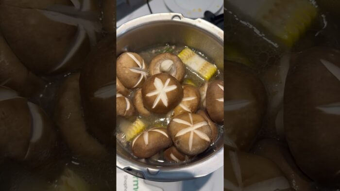 Canh sườn hầm nấm & ngô. #thermomix