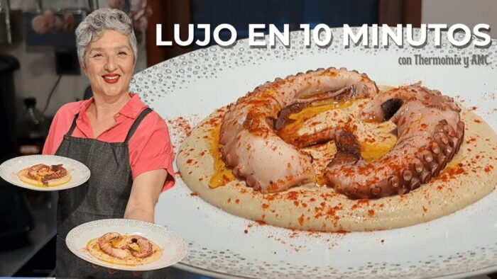 Cena GOURMET en 10 MINUTOS: Hummus en Thermomix® y Pulpo a la Plancha (AMC) 🐙✨