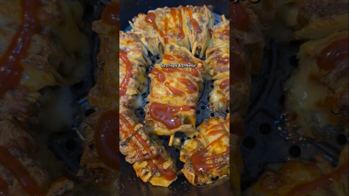 Cheesy Tortilla Kabab Skewers 🤤 Easy Air Fryer Recipe #Shorts