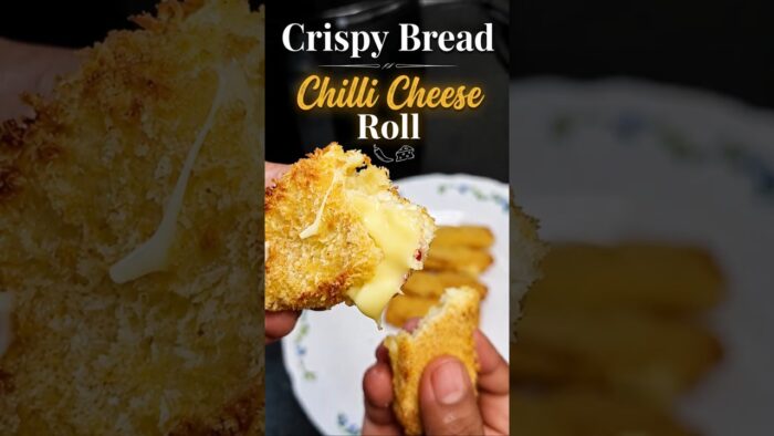 🧀 Crispy Bread Chilli Cheese Roll in Air Fryer | Easy Snack Recipe #airfryerrecipes #shorts