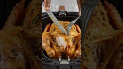 🍗🌿 Holiday Herb-Crusted Air Fryer Whole Chicken #airfryerrecipes #recipe #food #easyrecipe  #cooking