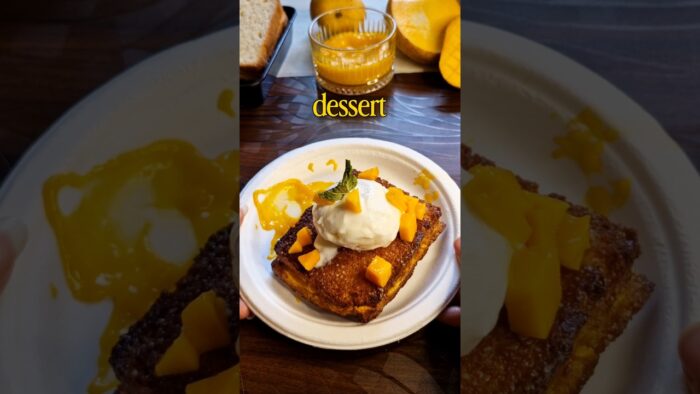 Honey Butter Mango Toast Recipe 🥭🍞| Air Fryer Dessert | Mango Season Special #dessert #mangorecipe