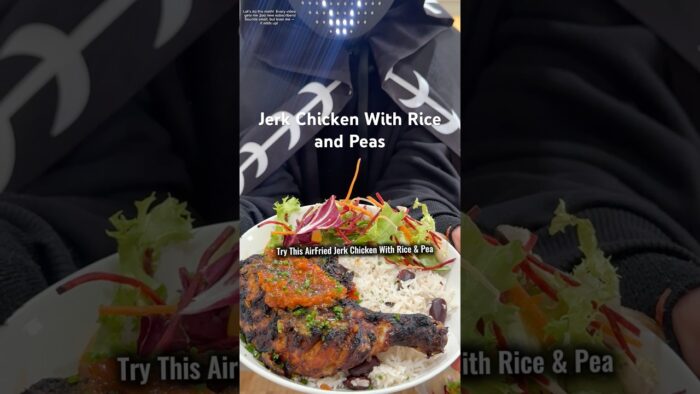 Jerk Chicken With Rice & Peas #recipe #chickenleg #airfryer #foodie #foodlover #easyrecipe #chicken