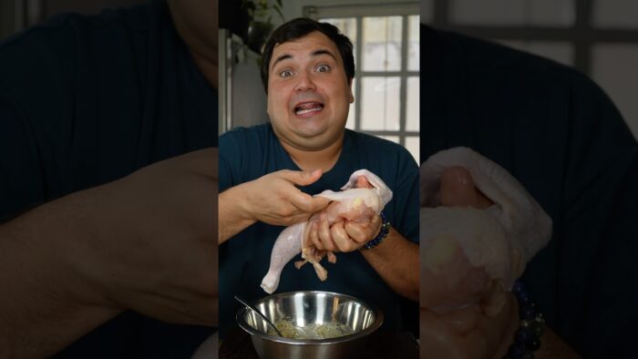 Medio pollo en freidora de aire! #aiuda #recipe #shorts #cooking #comida #receta