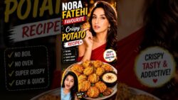 NORA FATEHI FAVOURITE CRISPY POTATO RECIPE#tastyfood#norafatehi#airfryerrecipes#aalu😋