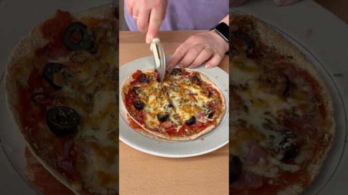 Pizza en freidora de aire con tortillas de trigo #pizza #recetas #airfryer