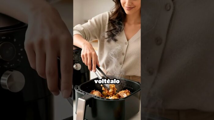 Pollo doradito en Airfryer con poco aceite 🍗🔥 #shorts #cocinarápida #cocinarápida #airfryer #cocina