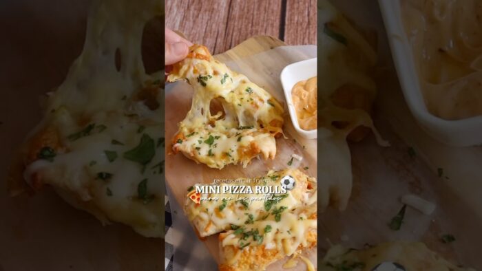 Receta para ver el futbol: mini pizza rolls ⚽️ #recetas #pizza #futbol #airfryer #freidoradeaire