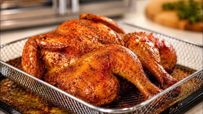The Secret to Crispy Skin & Juicy Spatchcock Chicken (Air Fryer Oven Recipe)