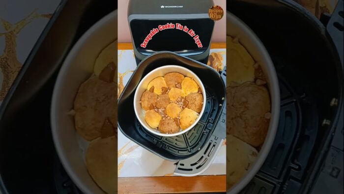 Viral Scoopable Cookie Tin Cake in Air Fryer 😍 #viralyoutubeshorts #recipesbyriya