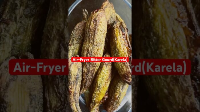 Without oil stuffed Karela in air fryer #shorts feed #recipe#karela #easy#food#short