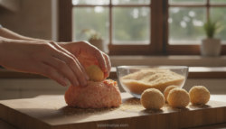 Bolas de salmón fritas con puré de patata: paso a paso